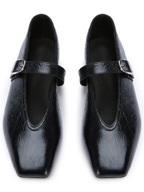 Tony Bianco Bobbi Ballet Flat in Black Crinkle